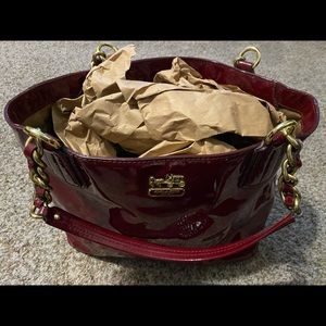 Coach Burgundy Patent Leather Purse